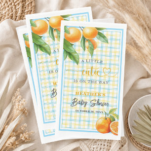 A Little Cutie is on the Way Blue Baby Shower Napkin