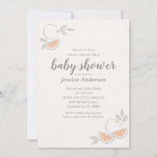 A Little Cutie Is on the Way Citrus Baby Shower Invitation