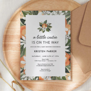 A Little Cutie is on the Way Citrus Baby Shower Invitation