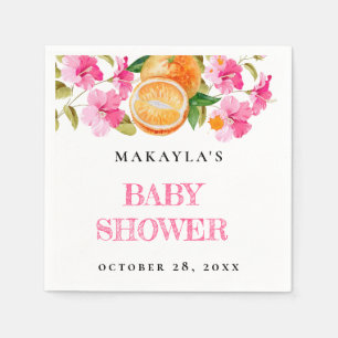 A Little Cutie Is On The Way Citrus Baby Shower Napkin