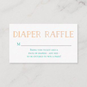 A little cutie is on the way diaper raffle card