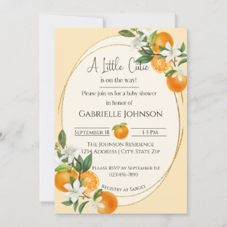 A Little Cutie is on the way gender neutral Invitation