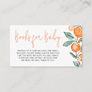A Little Cutie is on the Way Orange Books for Baby Enclosure Card