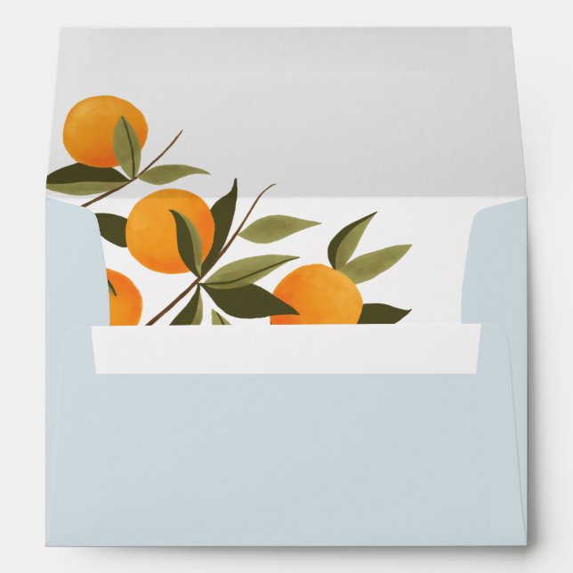 A Little Cutie is on the Way Oranges Baby Shower E Envelope (Back (Bottom))