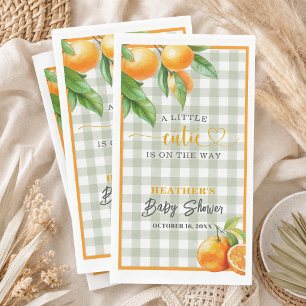 A Little Cutie is on the Way Oranges Baby Shower Napkin