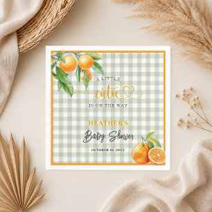 A Little Cutie is on the Way Oranges Baby Shower Napkin