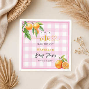 A Little Cutie is on the Way Pink Baby Shower Napkin