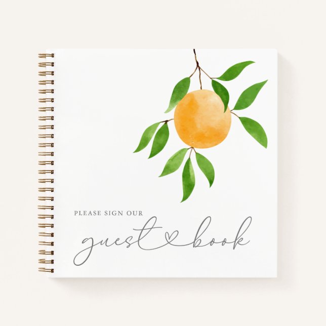 A Little Cutie Modern Baby Shower Guest Book (Front)