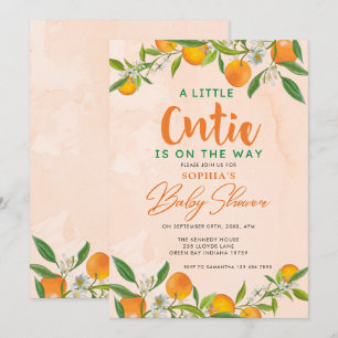 A Little Cutie On The Way Clementine Baby Shower Invitation