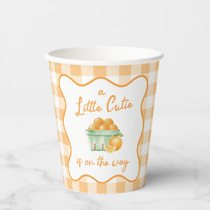 A Little cutie orange baby shower Paper Cups