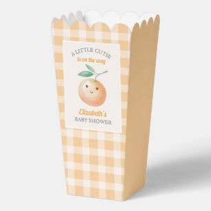 A Little Cutie Orange Gingham Citrus Baby Shower Favor Box