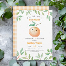 A Little Cutie Orange Gingham Citrus Baby Shower