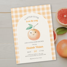 A Little Cutie Orange Gingham Citrus Baby Shower