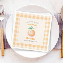 A Little Cutie Orange Gingham Citrus Baby Shower