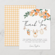 A Little Cutie Orange Gingham Citrus Baby Shower