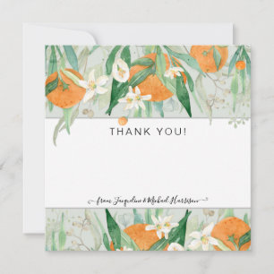 A Little Cutie Oranges Eucalyptus Thank You Baby Invitation