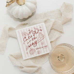 A Little Cutie Pie Fall Baby Shower Pumpkin Napkin