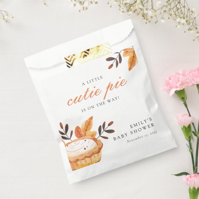 A Little Cutie Pie Fall Floral Baby Shower Favour Bag (Sealed)