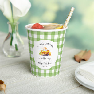 A Little Cutie Pie Gingham Baby Shower  Paper Cups
