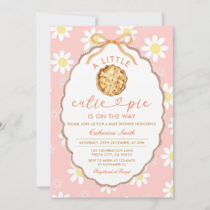 A little Cutie Pie is on the way Daisy Baby Shower Invitation