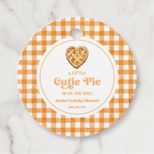 A Little Cutie Pie Retro Baby Shower Favour Tags