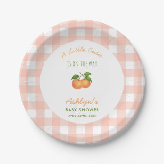 A Little Cutie Pink Baby Shower Paper Plates