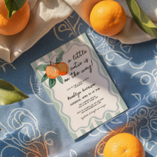 A Little Cutie Whimsical Boys Baby Shower Invitation