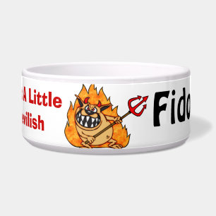 A Little Devilish Customized Dog Bowls