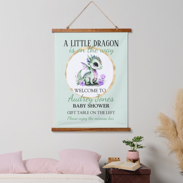 A Little Dragon Is On The Way Hanging Tapestry (Bedroom)