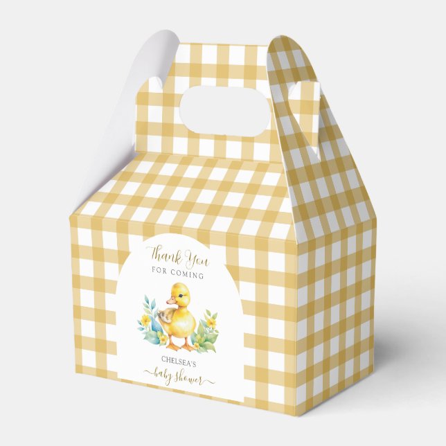 A Little Duckling is On The Way Duck Baby Shower Favor Box (Front Side)