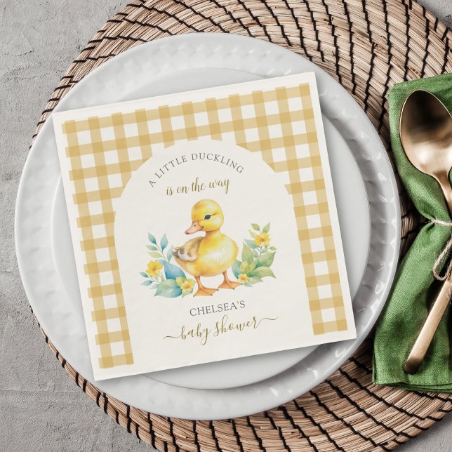 A Little Duckling is On The Way Duck Baby Shower Napkin (Creator Uploaded)