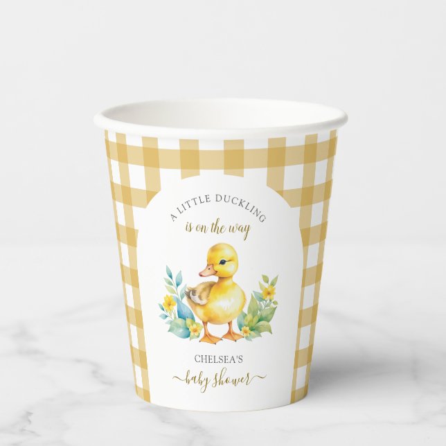 A Little Duckling is On The Way Duck Baby Shower Paper Cups (Front)