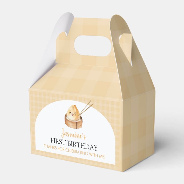 A Little Dumpling 1st Birthday Party Favour Box (Front Side)