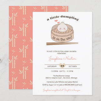 A Little Dumpling Baby Bao Girl Shower Invitation