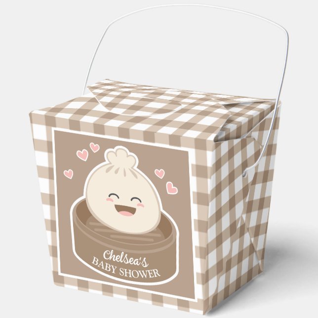 A Little Dumpling is On The Way Baby Shower Favor Box (Front)