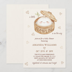 A little Dumpling Is on The Way Baby Shower Invitation