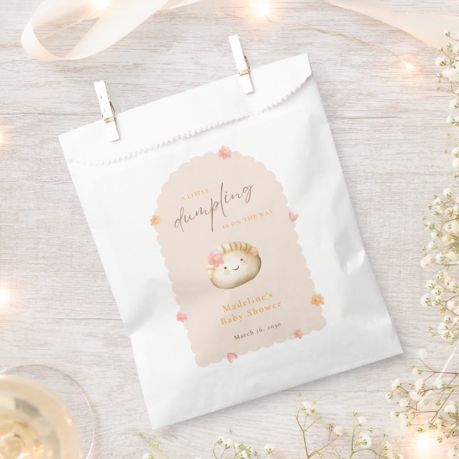 A Little Dumpling on the Way Cute Baby Girl Shower Favour Bag (Clipped)