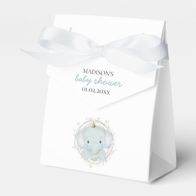 A Little Elephant Boy baby shower  Favor Box (Front Side)