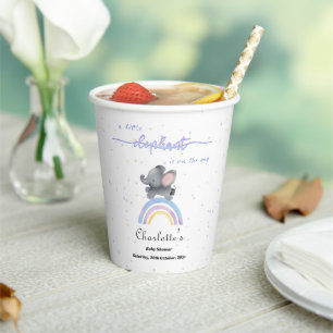 A Little Elephant Is On The Way Baby Shower Paper Cups