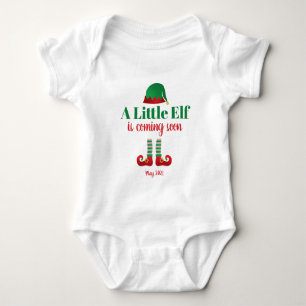 A Little Elf Is Coming Soon Christmas Personalize Baby Bodysuit