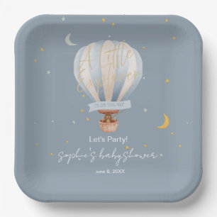 A Little Explorer Hot Air Balloon Custom Paper Plate