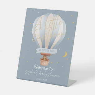 A Little Explorer Hot Air Balloon Welcome  Pedestal Sign