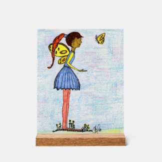 A little fairy and butterfly  acrylic sign