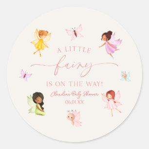 A Little Fairy Is On The Way! Baby Shower Classic Round Sticker