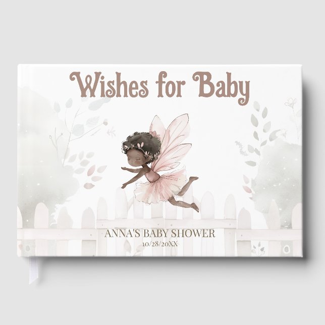 A Little Fairy is on the way Baby Shower Guest Book (Front)