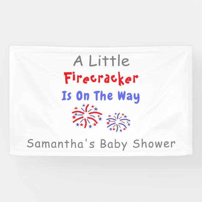 A Little Firecracker Is On The Way Banner (Horizontal)