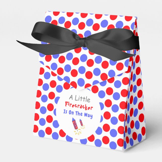 A Little Firecracker Is On The Way Favor Box (Front Side)