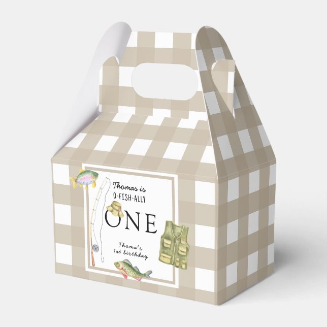 A little Fisherman Birthday Party Favor Box (Front Side)