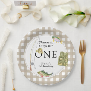 A little Fisherman Birthday Party Paper Plate