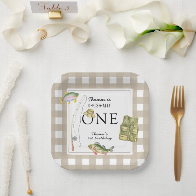 A little Fisherman Birthday Party Paper Plate (Wedding)